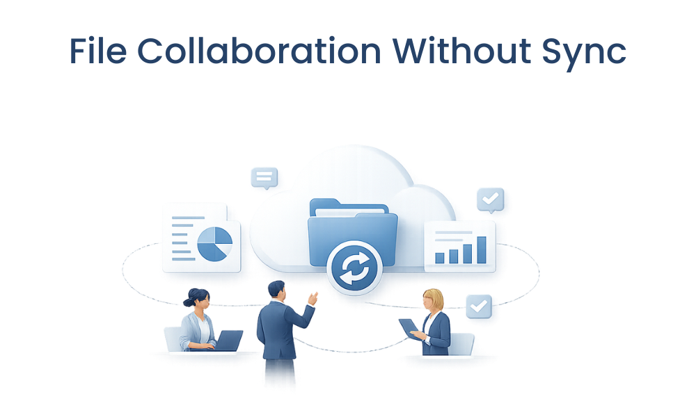 Azure Files architecture showing on-prem cache and cloud sync