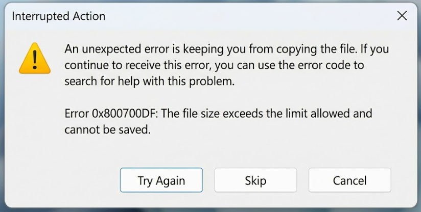 WebDAV error 0x800700DF when saving a file over 50 MB to a mapped SharePoint network drive